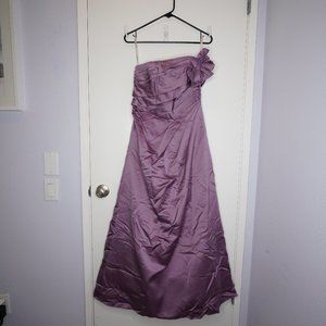 Lavender Purple One-Shoulder Bridesmaids Dress